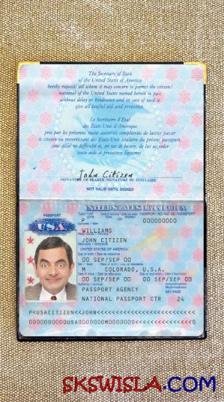 USA paszport przed 2007 wygląd zdjęcia pliki PSD, skan i fotografowany obraz